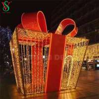 Zhongshan manufacturer 3d christmas gift box led motif lights holiday festival decoration lighting outdoor display