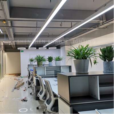 100lm/w indoor suspended LED linear light aluminum body with flicker free power supply