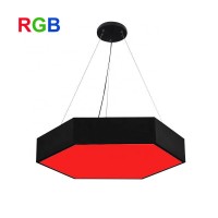 600mm/800mm/1000mm Solid Panel Hexagon LED Pendant Light with RGB Color