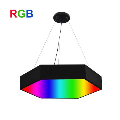 High Quality Hollow/Solid Hexagon LED Pendant Light with Multi-Color