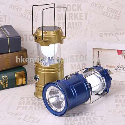 5W Rechargeable Solar Powered LED Camping Lamp with Flashlight