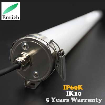 2FT 0.6m IP69K LED Batten Light with PE Cover for Animal Farms