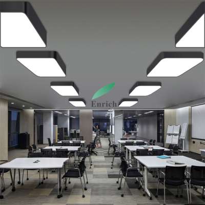 LED Office Pendant Light White Black Iron Lamp Led Chandelier for Clothing Store Restaurant Ring Lighting