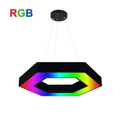 600mm RGB Multi-color LED Hexagon Ceiling Light Chandelier Lamp with Remote Controller